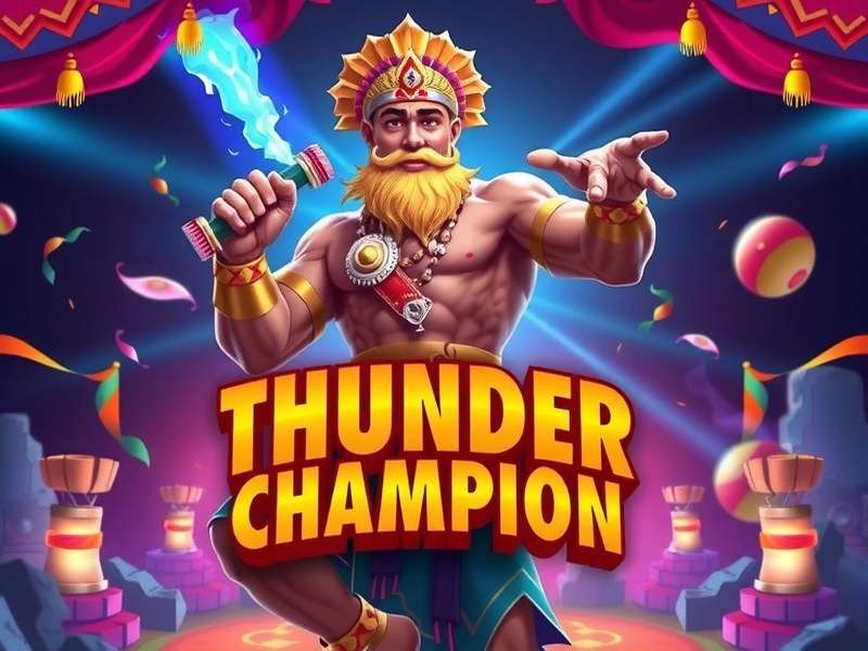Thunder Champion Game Banner Showcasing Indian Festival Theme